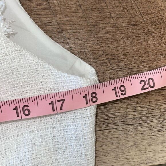 Banana Republic Womens Tweed Sleeveless Fit & Flare Dress White Size 10 NWT - Picture 8 of 10